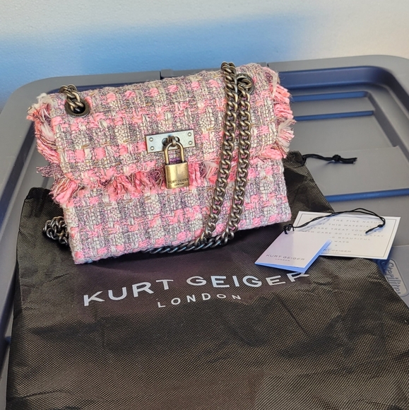 Kurt Geiger Pink Tweed Women's Bag - Picture 1 of 6